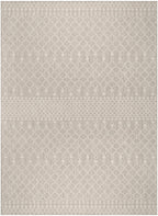 Nourison Positano Indoor/Outdoor Light Grey 9' X 12' Area Rug, Easy Cleaning, Non Shedding, Bed Room, Living Room, Dining Room, Backyard, Deck, Patio (9X12)