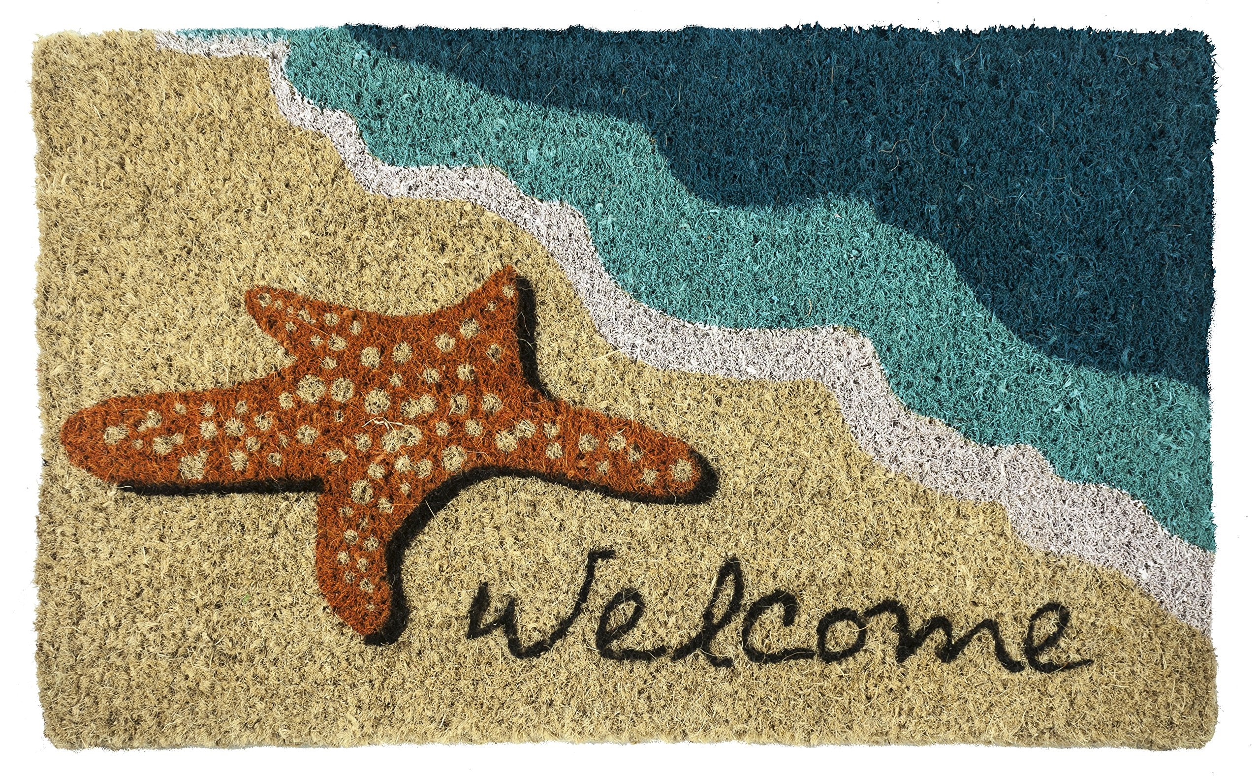 Entryways Starfish Welcome Hand Made Coir Doormat 18 x 30