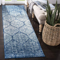 SAFAVIEH Madison Collection X-Large Area Rug - 12 x 15, Navy & Blue, Glam Ogee Trellis Distressed Design, Non-Shedding & Easy 