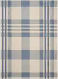 Safavieh Courtyard Collection 8' X 11' Beige/Blue Cy6201 Plaid Indoor/ Outdoor Waterproof Easy Cleaning Patio Backyard Mudroom A