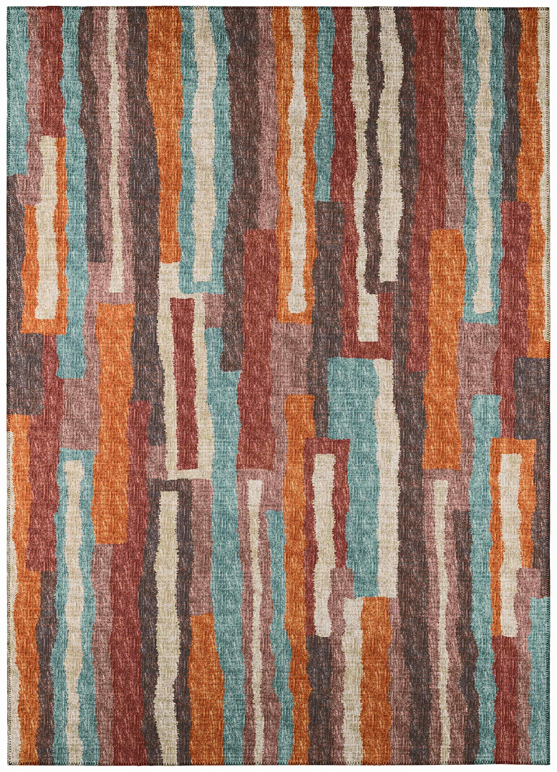 Addison Rugs Bravado Abv37 Paprika Washable 3' X 5' Indoor Outdoor Area Rug, Easy Clean, Machine Washable, Non Shedding, Bedroom, Entry, Living Room, Dining Room, Kitchen, Patio Rug