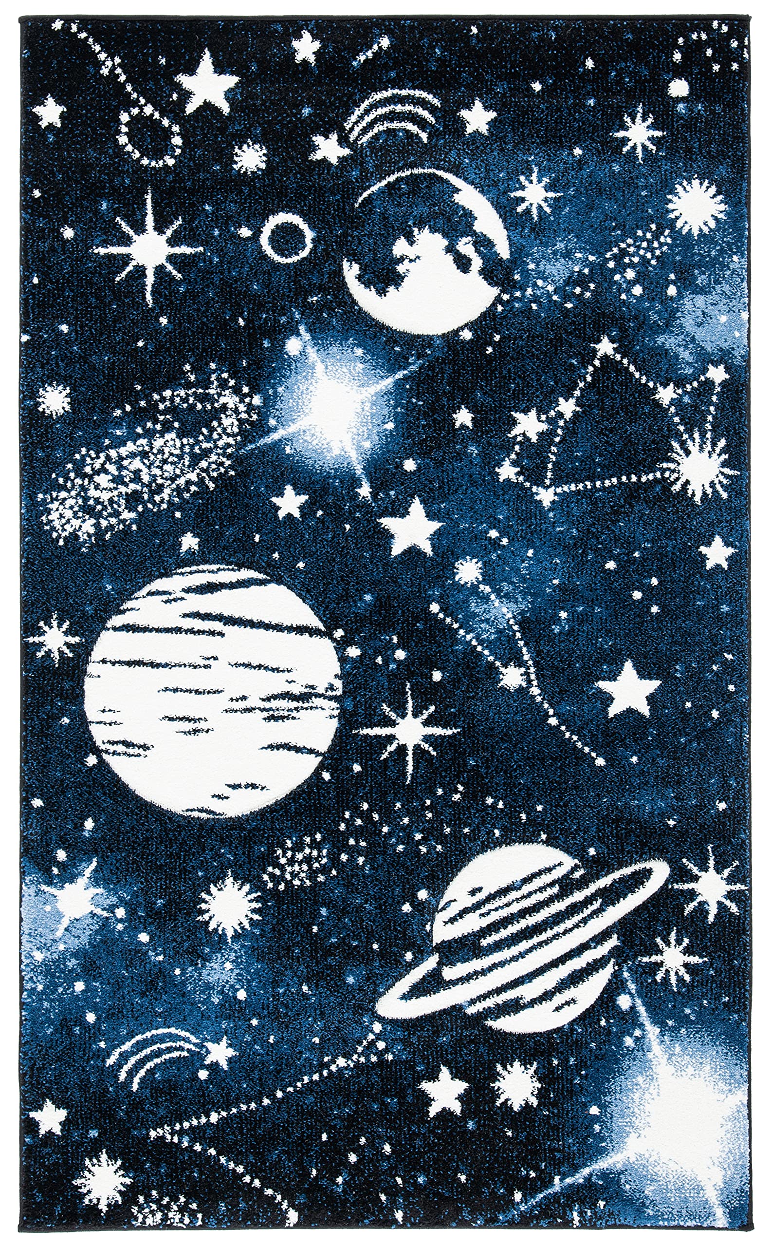 SAFAVIEH Carousel Kids Collection Accent Rug - 23 x 4, Dark Blue & Light Blue, Non-Shedding & Easy Care, Ideal for High Traffi