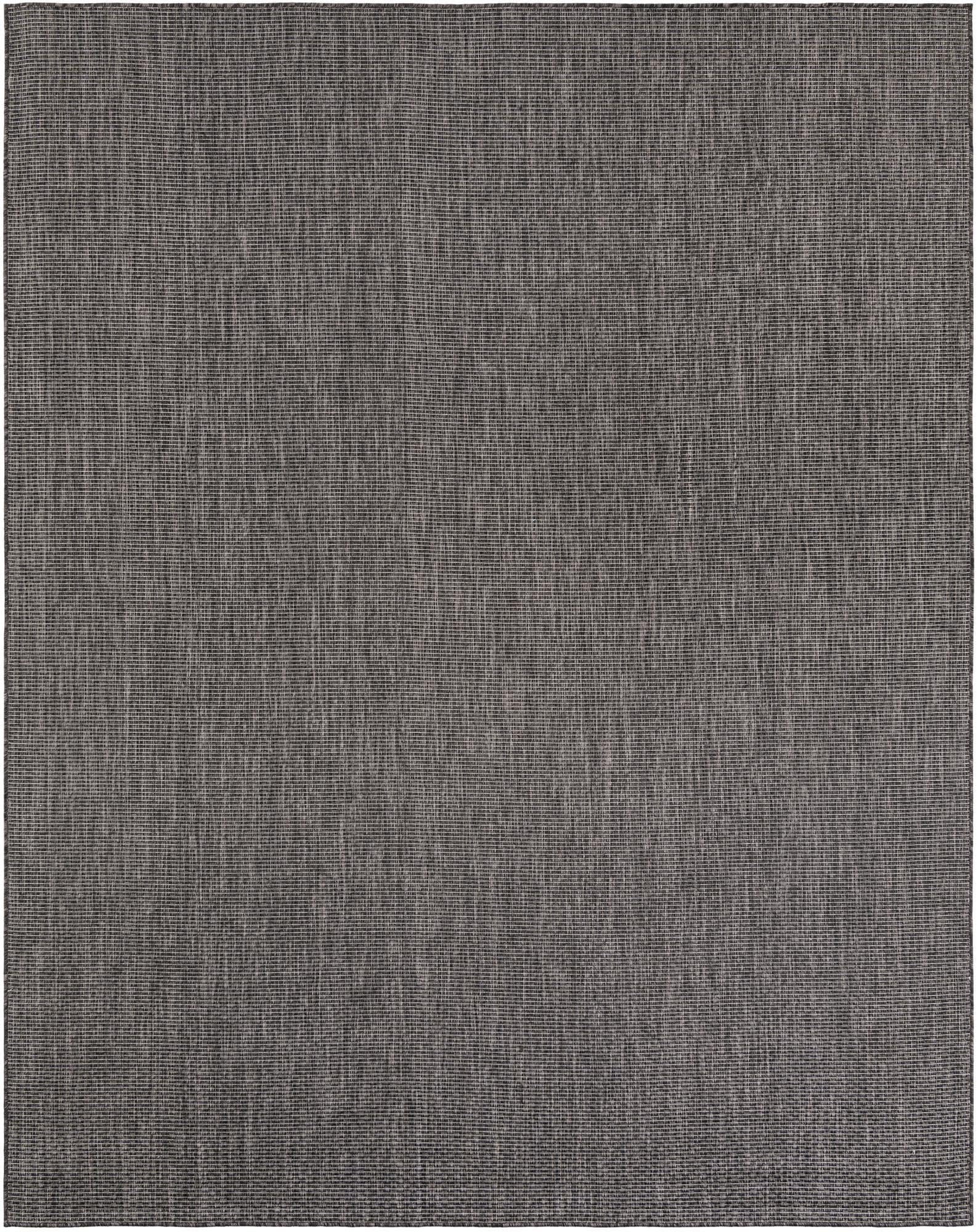 Unique Loom Outdoor Solid Collection Area Rug (7' 10'' X 10' Rectangle Black/Ivory)