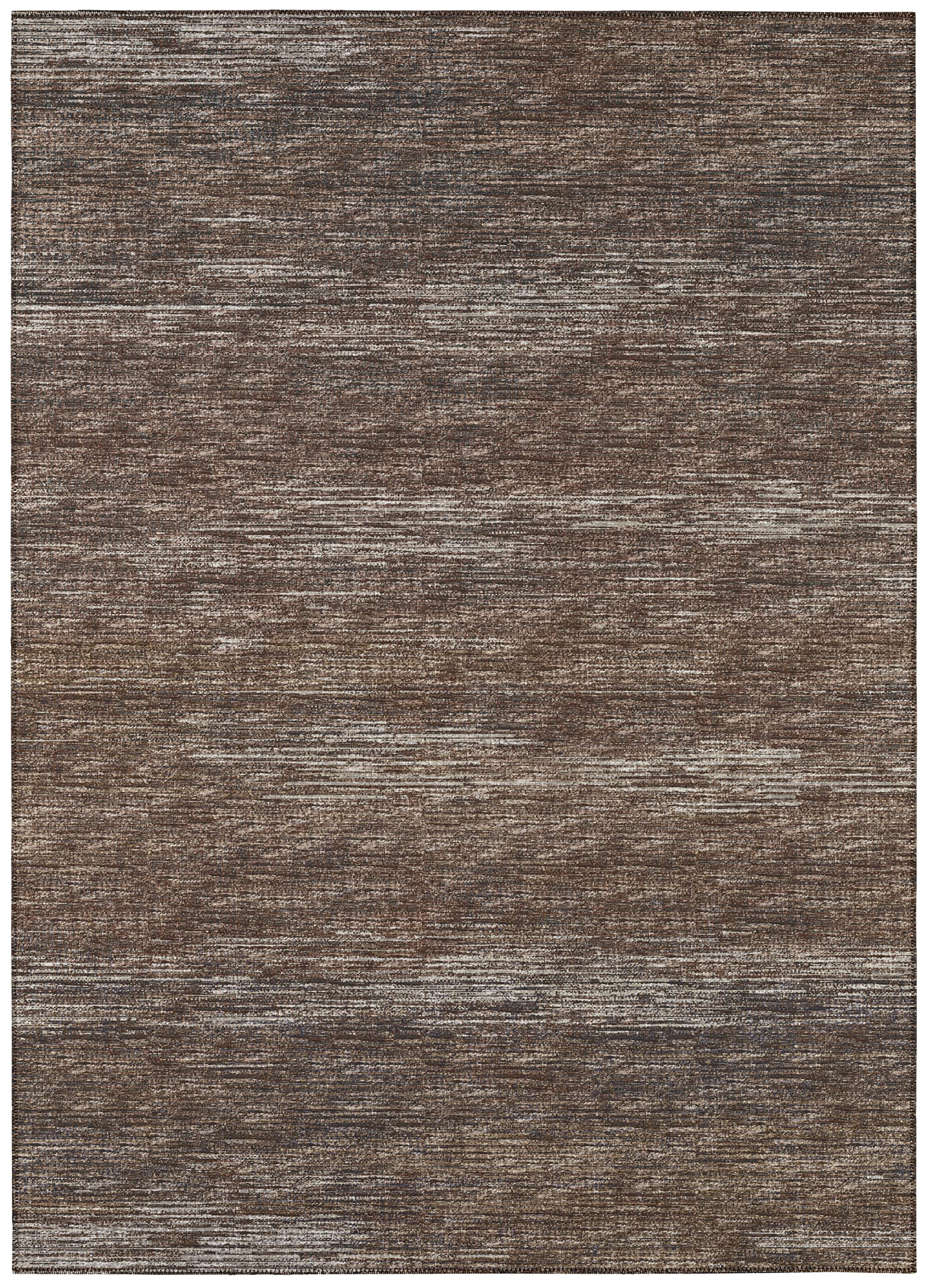 Addison Rugs Marston 9' X 12' Transitional Brown Indoor Outdoor Area Rug, Stain Resistant, Machine Washable, Non Shedding, Bedroom, Living Room, Dining Room, Kitchen Rug