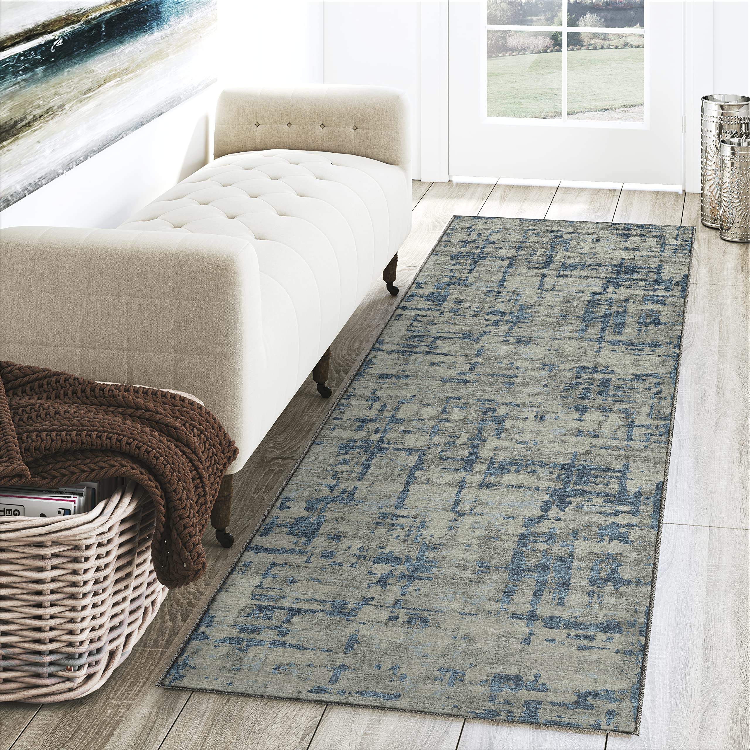 Dalyn Rugs Brisbane Br5 Modern Camouflage Teal 2'3" X 7'6"
