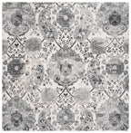 Safavieh Madison Collection Area Rug - 5'3'' Square, Cream & Silver, Boho Chic Glam Paisley Design, Non-Shedding & Easy Care, Id