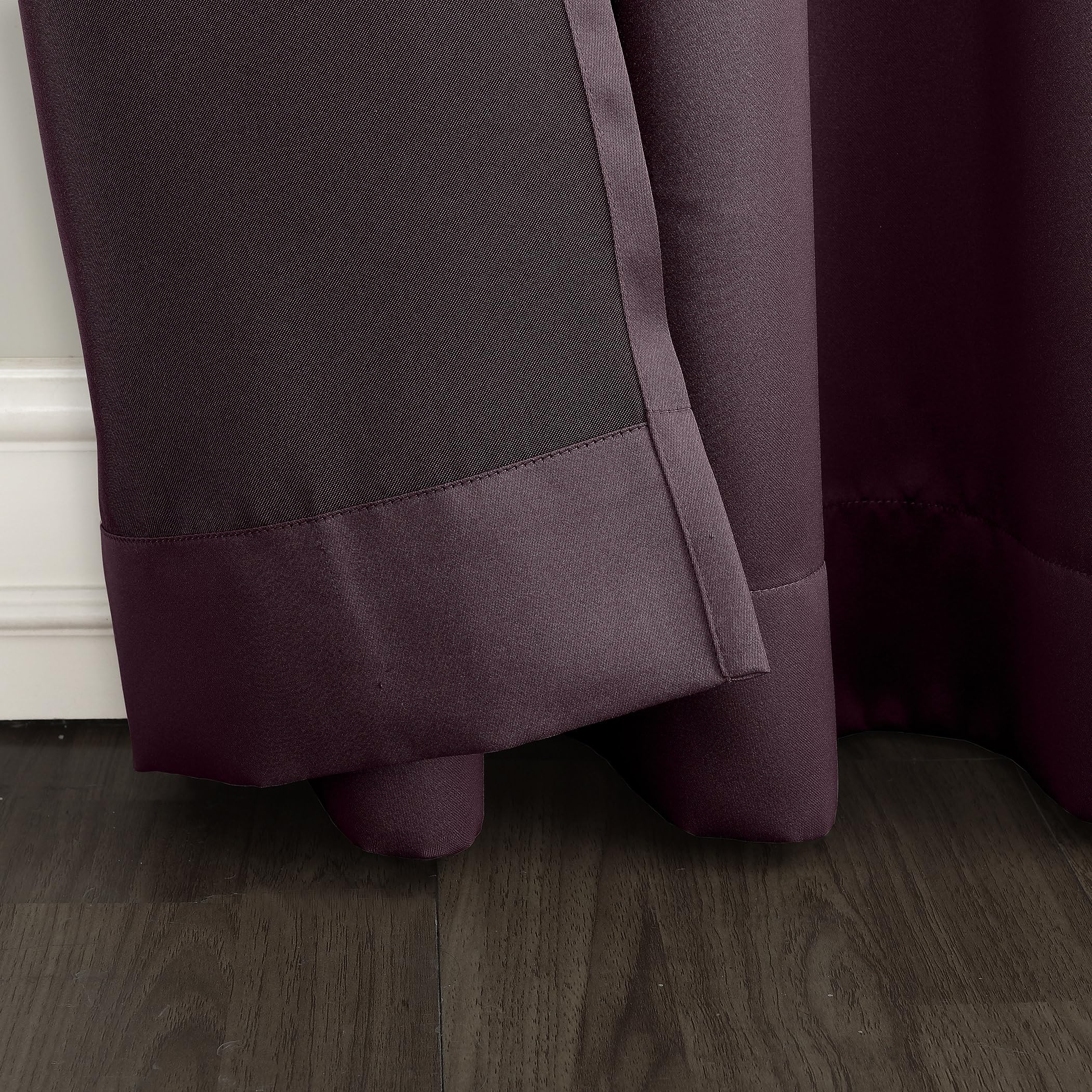 Sun Zero Barrow 2-Pack Energy Saving Grommet Curtain Panel Pair, 54'' X 108, Plum Purple