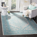 SAFAVIEH Adirondack Collection Accent Rug - 4 x 6, Light Grey & Teal, Oriental Medallion Design, Non-Shedding & Easy Care, Ide