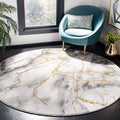 SAFAVIEH Craft Collection Area Rug - 11 Round, Grey & Gold, Modern Abstract Design, Non-Shedding & Easy Care, Ideal for High Tr