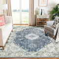 MUJOO Blue Grey Rug 6x9 Area Rugs for Living Room Washable Rugs Large Boho Carpet for Bedroom Dining Room Neutral Vintage Farm