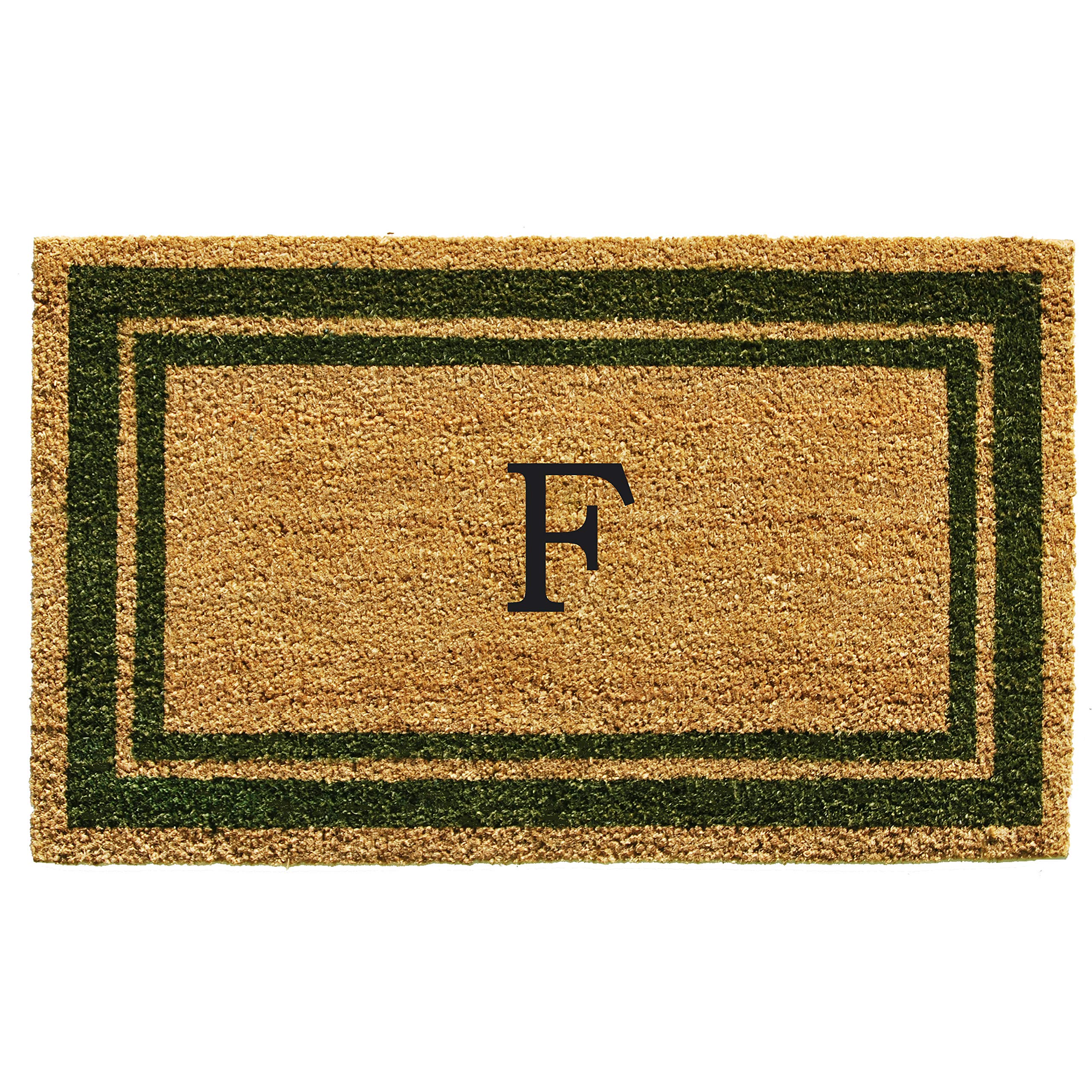 Calloway Mills 153042436F Sage Green Border 24 x 36 Monogram Doormat, (Letter F)