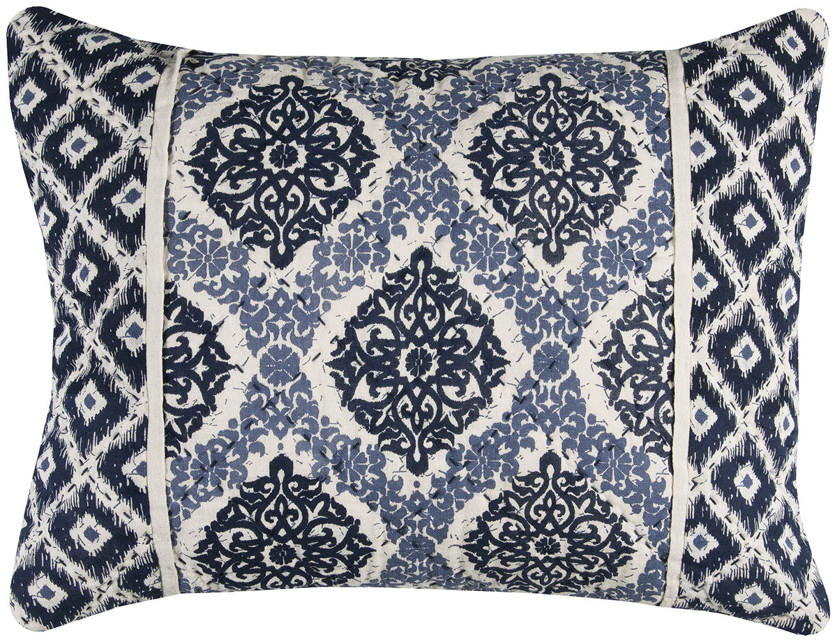 Rizzy Home | BQ4212 | 20"x26" Blue/White/Medallion Standard Sham