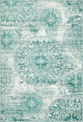 Unique Loom Sofia Collection Area Rug - Grand (4 1 x 6 1 Rectangle, Turquoise/ Ivory)