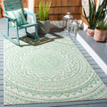 Safavieh Courtyard Collection 6'7' X 9'6' Ivory/Green Cy8734 Indoor/ Outdoor Waterproof Easy Cleaning Patio Backyard Mudroom A