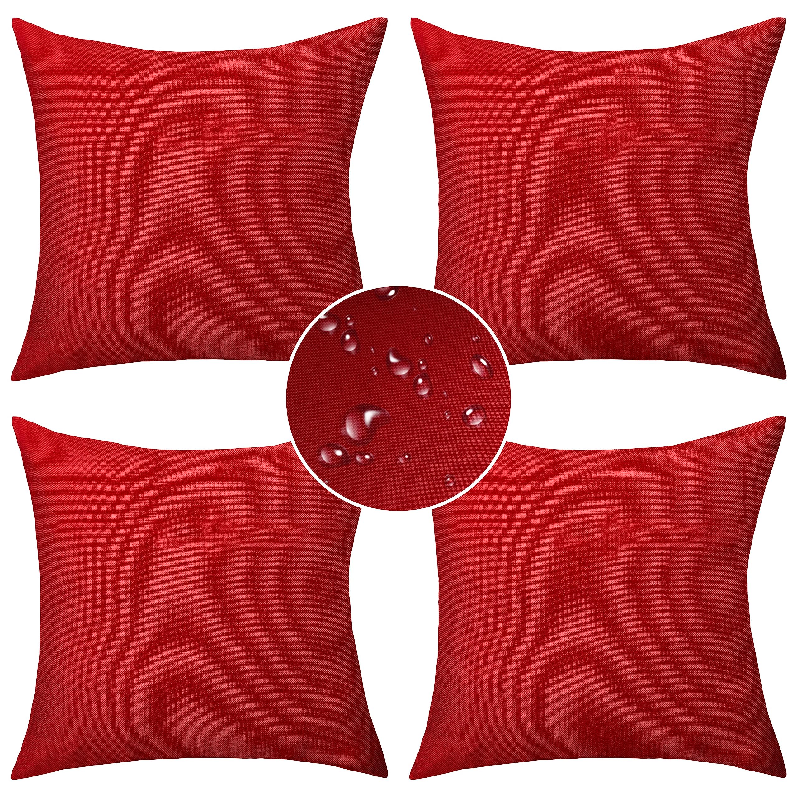 Demetex 18X18 Pillow Covers Outdoor Square Throw Pillow Covers Accent Waterproof Linen Pillowcases For Sofa Couch Bed And Hangin