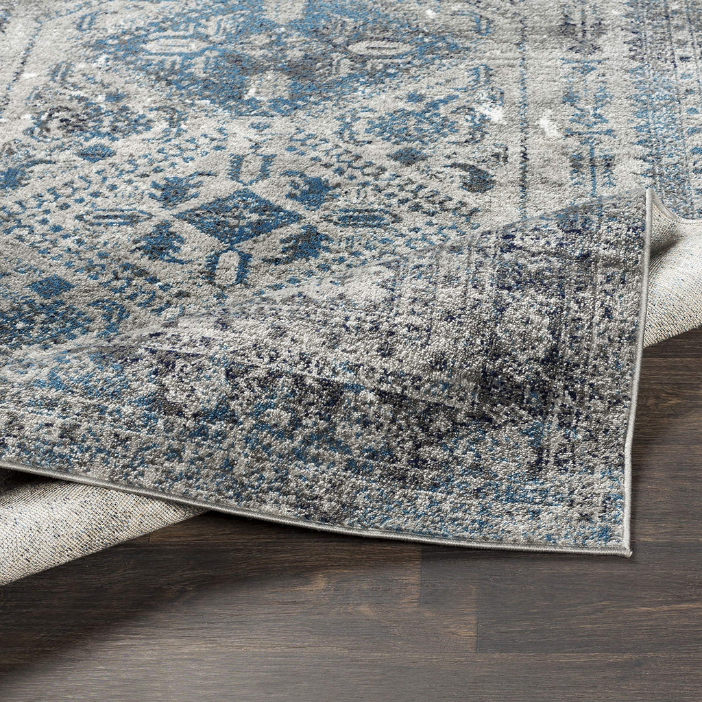 Livabliss Desta Vintage Oriental Area Rug,6'7'' Square,Blue/Grey
