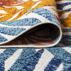 Jonathan Y Amc100B-5 Tropics Palm Leaves Indoor Outdoor Area-Rug Bohemian Floral Easy-Cleaning High Traffic Bedroom Kitchen Backyard Patio Porch Non Shedding, 5 X 8, Cream/Orange