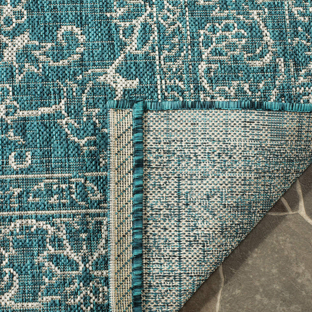 Safavieh Courtyard Collection 8' X 11' Turquoise Cy8680 Indoor/ Outdoor Waterproof Easy-Cleaning Patio Backyard Mudroom Area-Rug