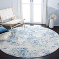 Safavieh Brentwood Collection 4 Round Ivory/Navy BNT822B Modern Abstract Non-Shedding Area Rug