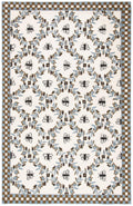 SAFAVIEH Chelsea Collection Accent Rug - 18 x 26, Ivory & Light Blue, Hand-Hooked French Country Wool, Ideal for High Traffic 