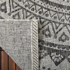 Safavieh Courtyard Collection 9' X 12' Light Grey/Black Cy8734 Indoor/ Outdoor Waterproof Easy Cleaning Patio Backyard Mudroom Area Rug