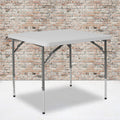 Flash Furniture Kathryn 2.79-Foot Square Height Adjustable Granite White Plastic Folding Table, 34" Square
