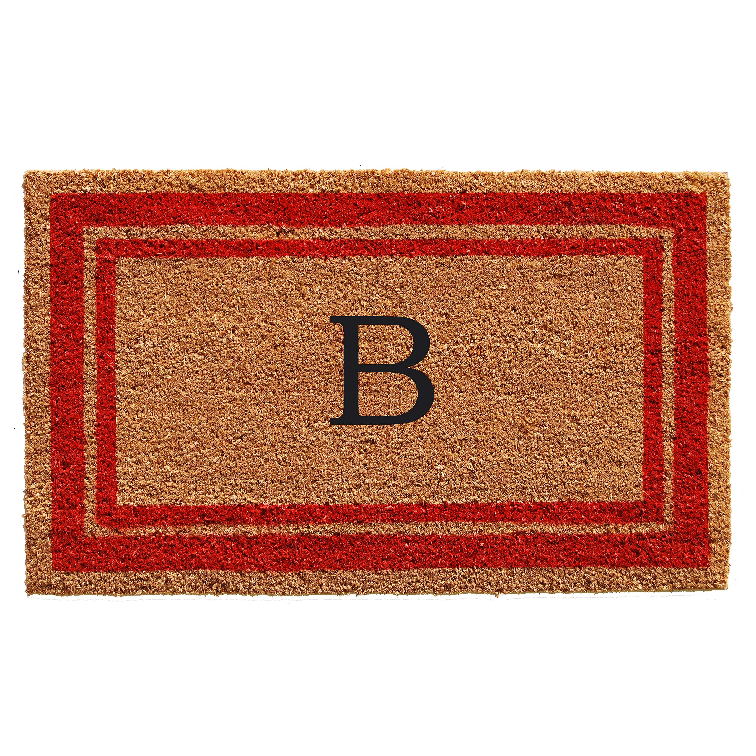 Calloway Mills 153031830B Red Border 18 x 30 Monogram Doormat, (Letter B)