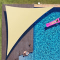 Colourtree 24' X 24' X 33.9' Beige Right Triangle Ctaprt20 Sun Shade Sail Canopy Mesh Fabric Uv Block Upf50 - Commercial Heavy D