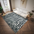 Dalyn Rugs Akina Zebra Animal Print Ak1 Faux Fur Ivory 5' X 7'6"