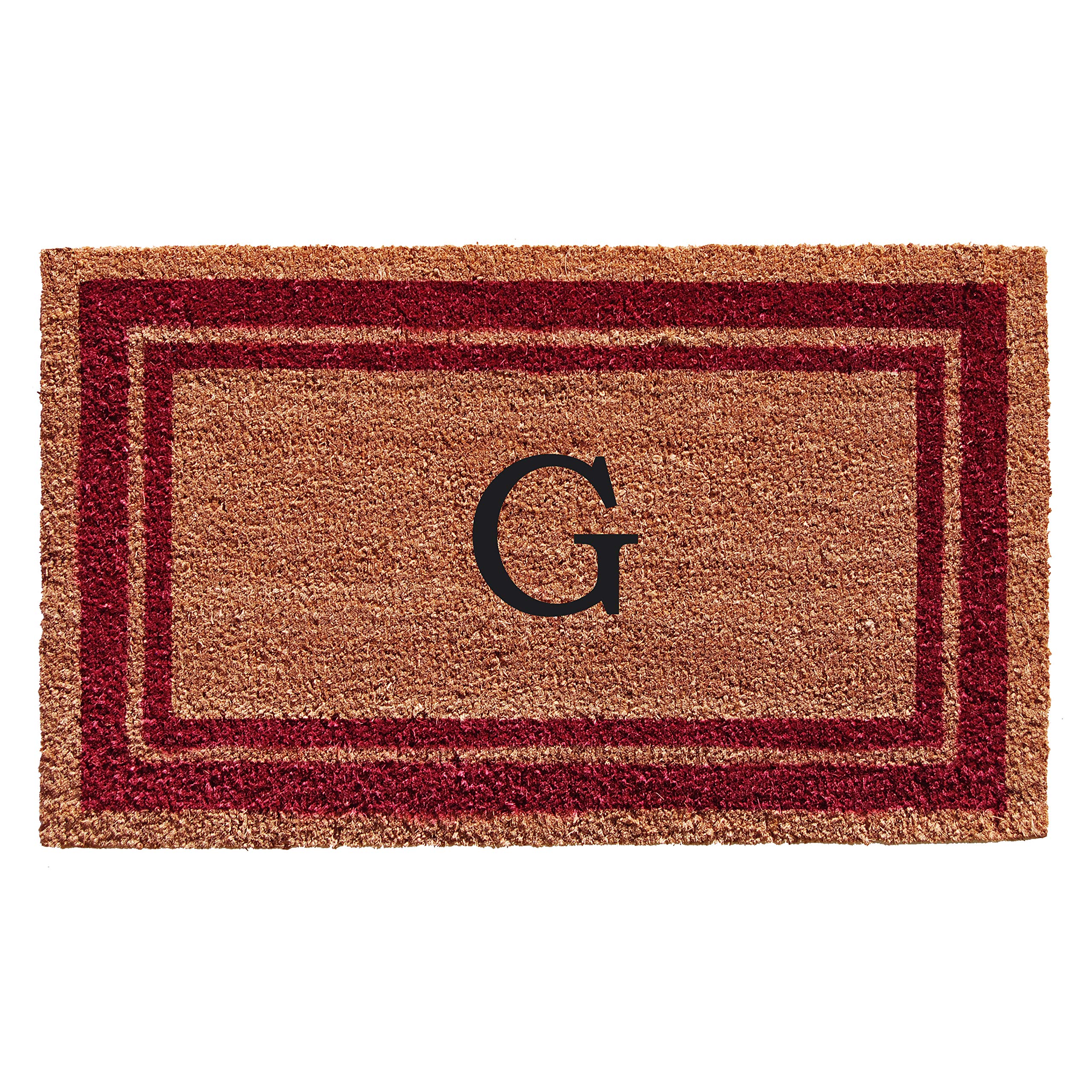 Calloway Mills 152992436G Burgundy Border 24 x 36 Monogram Doormat (Letter G)