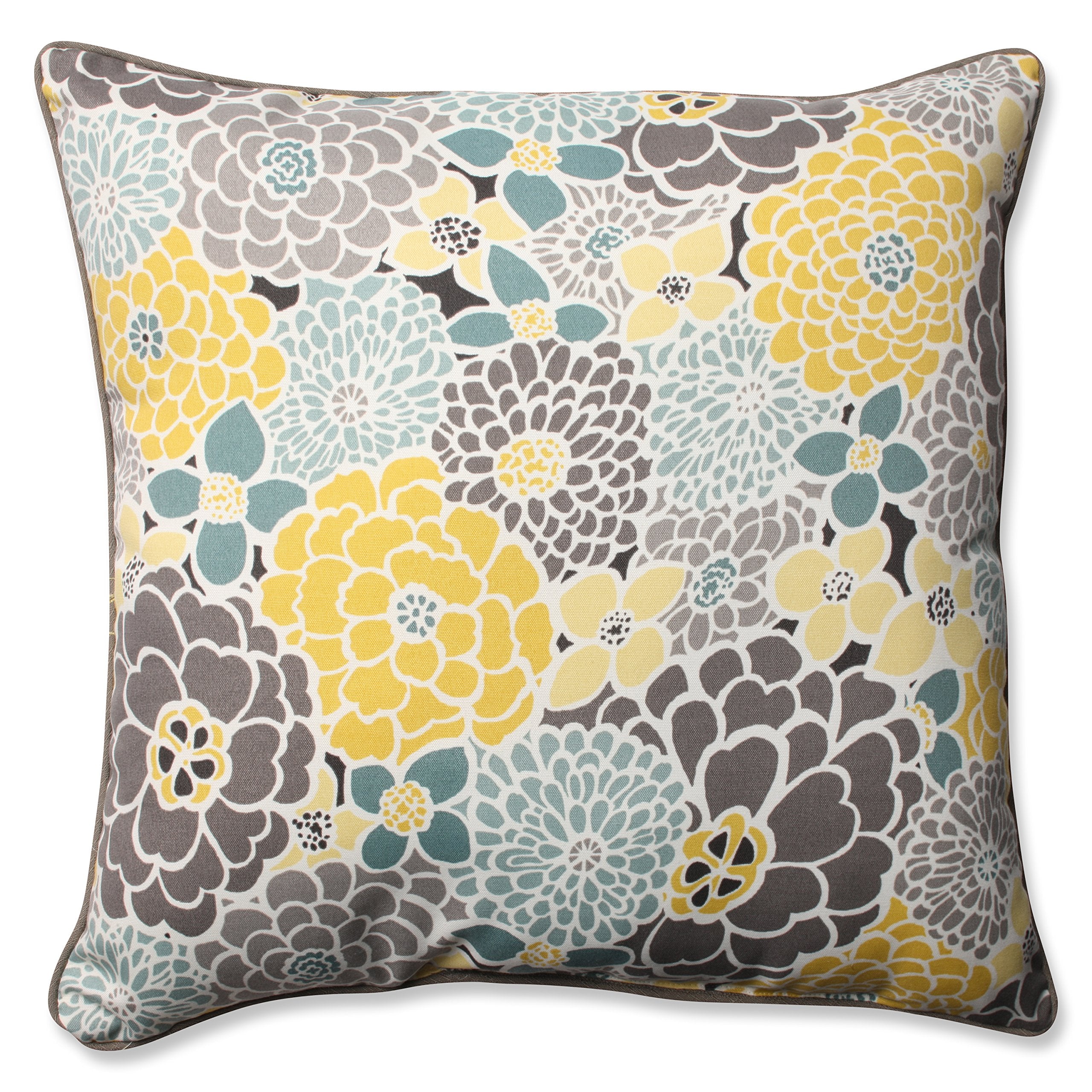 Pillow Perfect Bright Floral Indoor/Outdoor Accent Throw Pillow, Plush Fill, Weather, And Fade Resistant, Floor - 25' X 25', B
