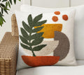 Merrycolor Boho Decorative Throw Pillow Covers Abstract Tufted Mid Century Modern Throw Pillows Green Leaf Sun Aesthetic Texture
