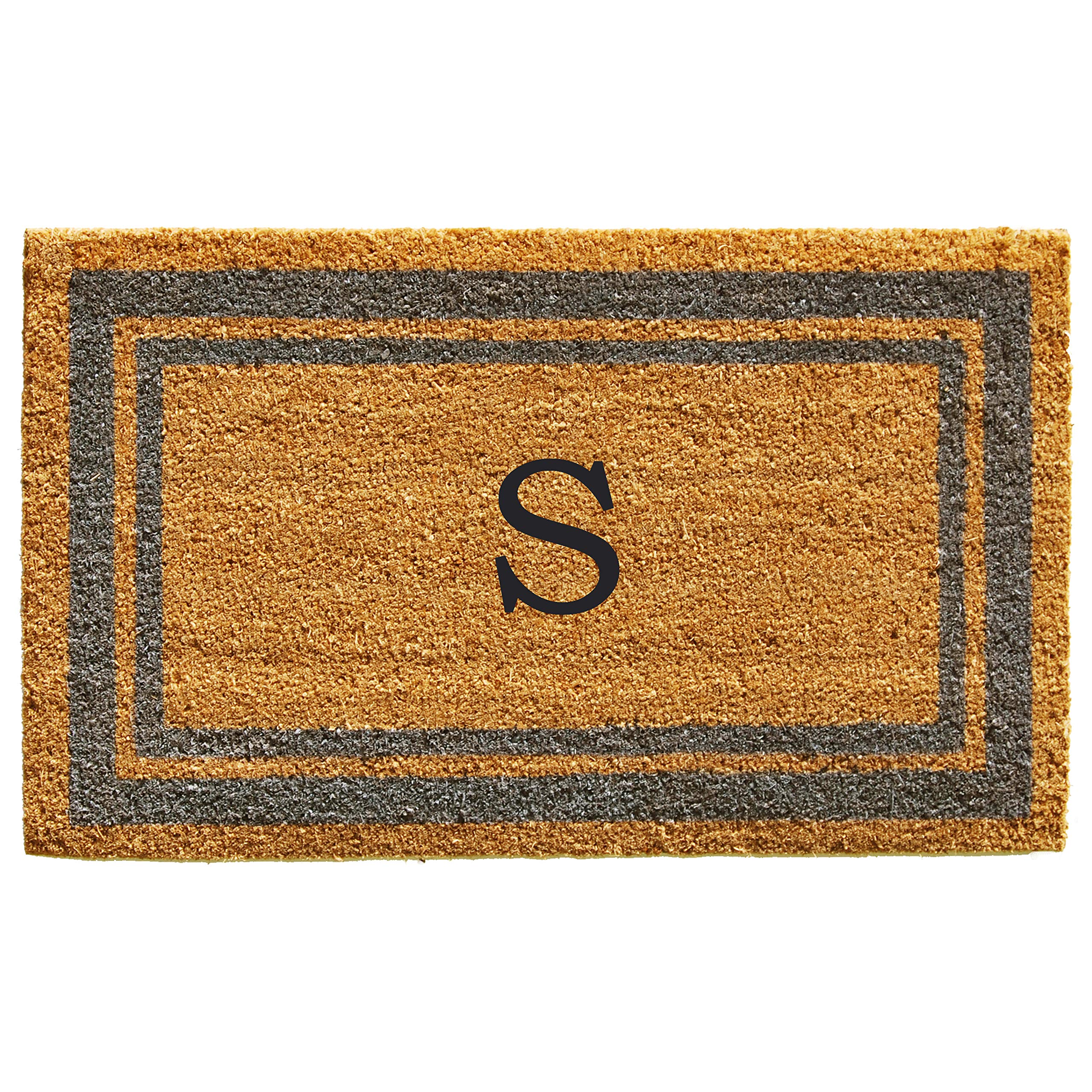 Calloway Mills 153022436S Periwinkle Border 24 x 36 Monogram Doormat, (Letter S)