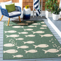 Safavieh Courtyard Collection Area Rug - 8' X 10', Dark Green & Ivory, Border Design, Non-Shedding & Easy Care, Indoor/Outdoor &