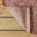 Jonathan Y Smb100A-8 Tela Bohemian Textured Weave Floral Indoor/Outdoor Red/Taupe 8 Ft. X 10 Ft. Area-Rug, Coastal,Easy-Cleaning,Hightraffic,Livingroom,Backyard, Non Shedding