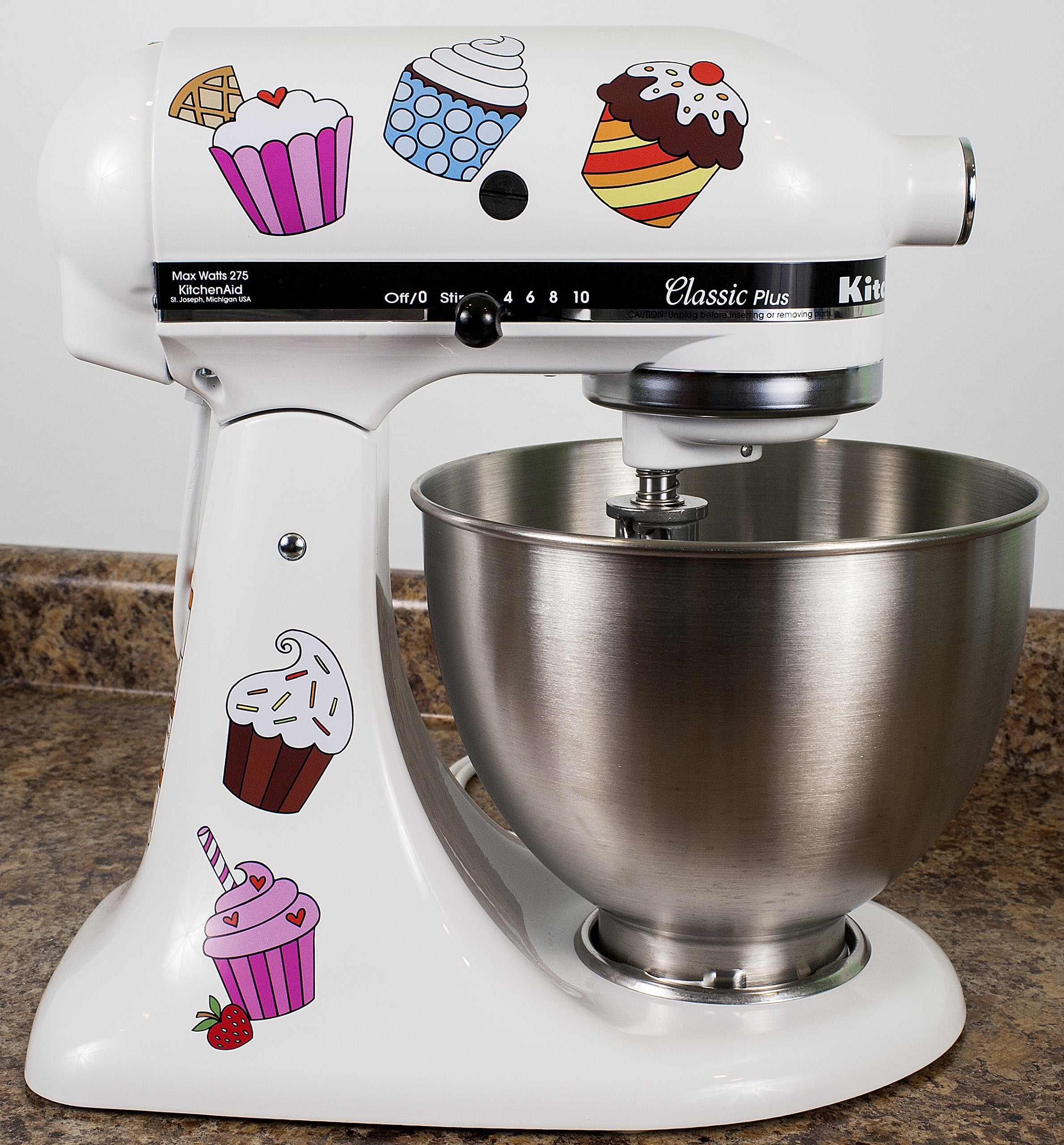 Colorful Cupcakes Vinyl Decals for Kitchen Mixers stickers