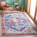 SAFAVIEH Tucson Collection Accent Rug - 3 x 5, Blue & Red, Persian Design, Non-Shedding Machine Washable & Slip Resistant Idea