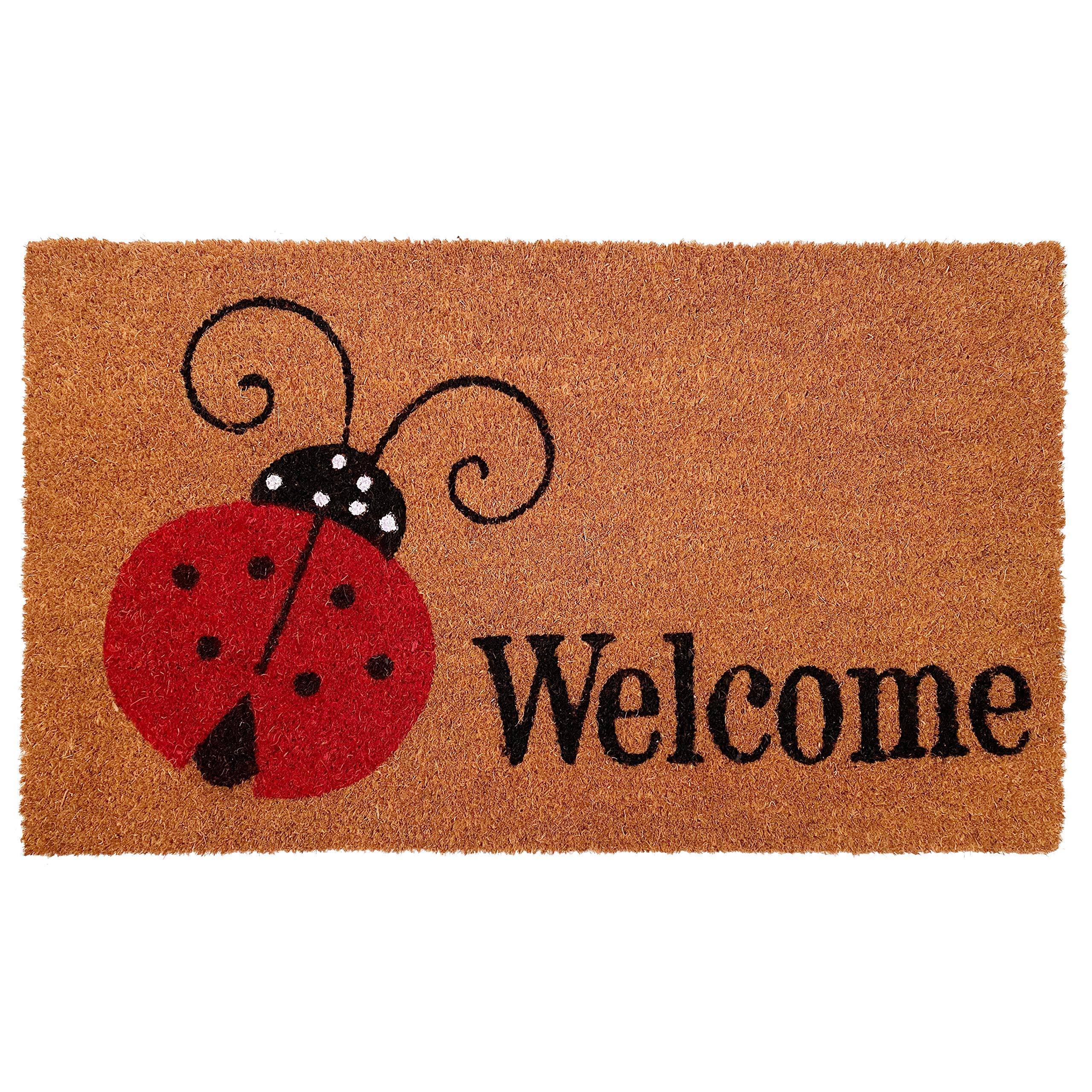 Home And More Calloway Mills 121431729 Ladybug Welcome Doormat 17' X 29', Multicolor
