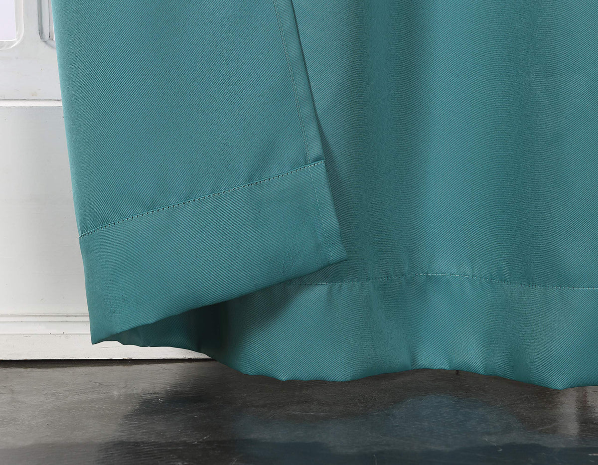 Sun Zero Easton Energy Saving Blackout Rod Pocket Curtain Panel, 40' X 95', Marine