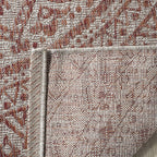 Safavieh Courtyard Collection 4' Square Light Beige/Terracotta Cy8734 Indoor/ Outside Waterproof Easy Cleansingpatio Backyard Mudroom Accent Mat