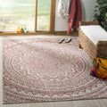 Safavieh Courtyard Collection 4' Square Light Beige/Terracotta Cy8734 Indoor/ Outside Waterproof Easy Cleansingpatio Backyard Mudroom Accent Mat