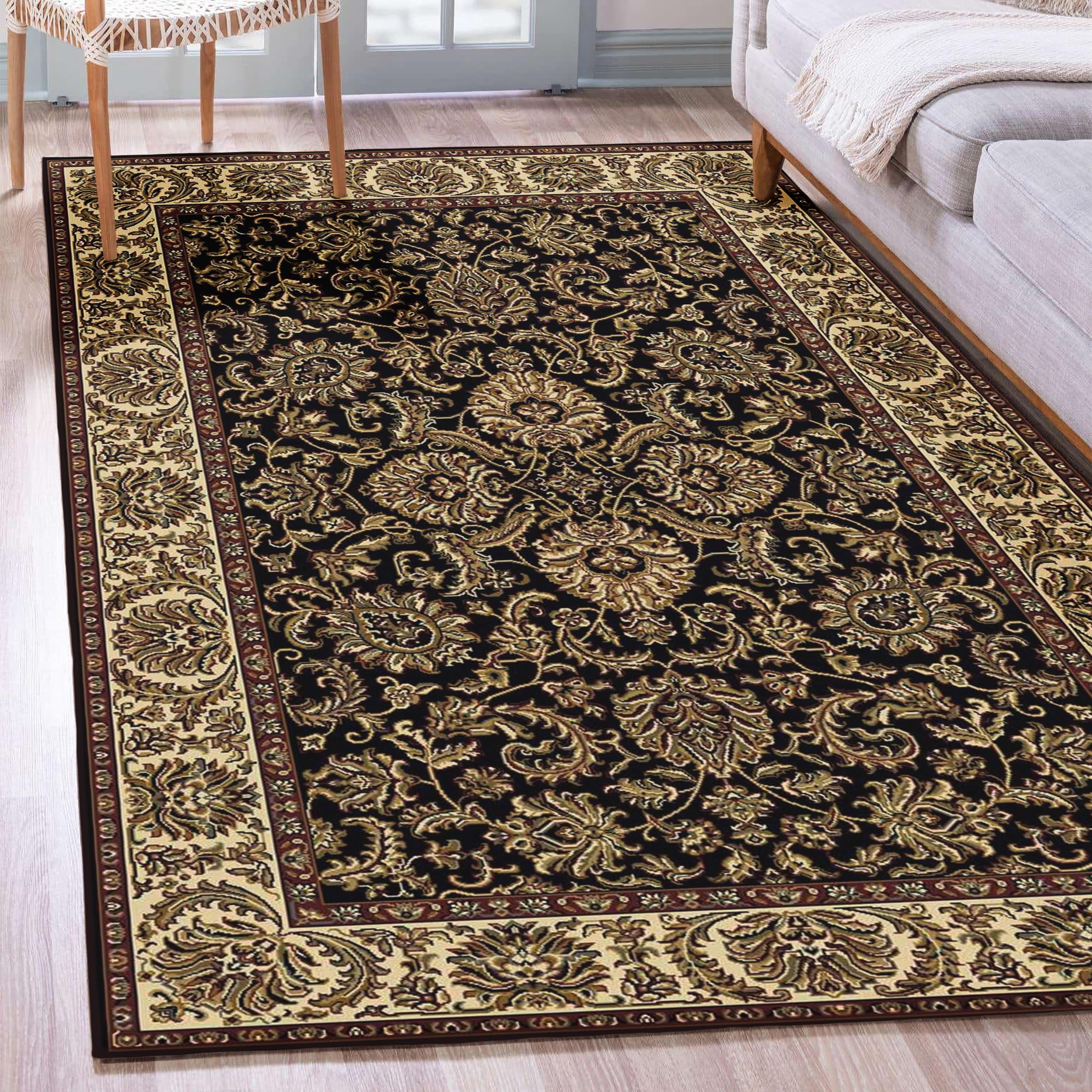Radici Noble Area Rug, 33 x 54, Black