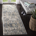 SAFAVIEH Madison Collection Runner Rug - 23 x 22, Turquoise & Ivory, Snowflake Medallion Distressed Design, Non-Shedding & Eas