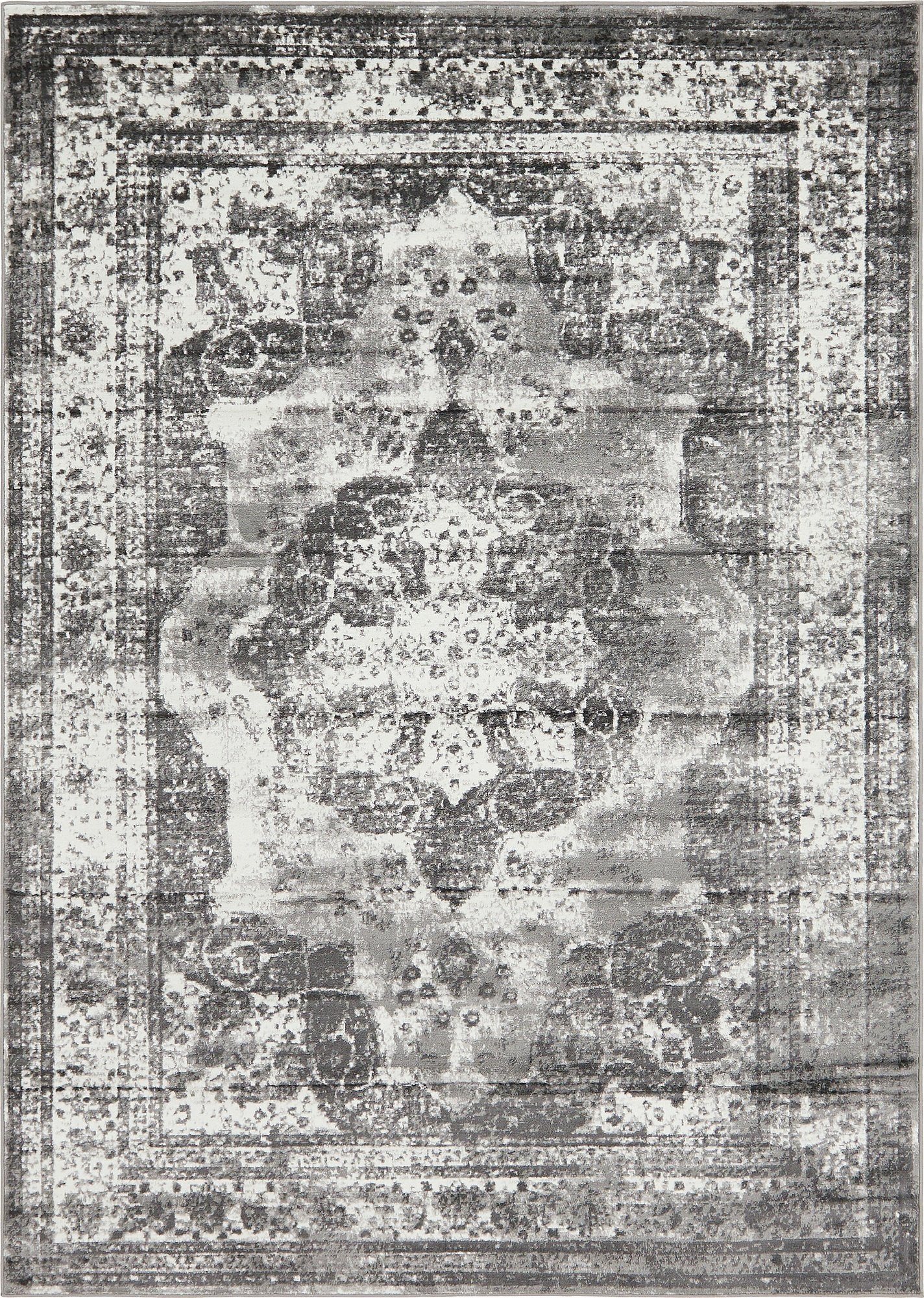 Unique Loom Sofia Collection Area Rug - Salle Garnier (7 1 x 10 Rectangle, Gray/ Ivory)