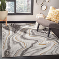 SAFAVIEH Craft Collection 4 Square Grey / Gold CFT819F Modern Abstract Non-Shedding Living Room Bedroom Accent Rug
