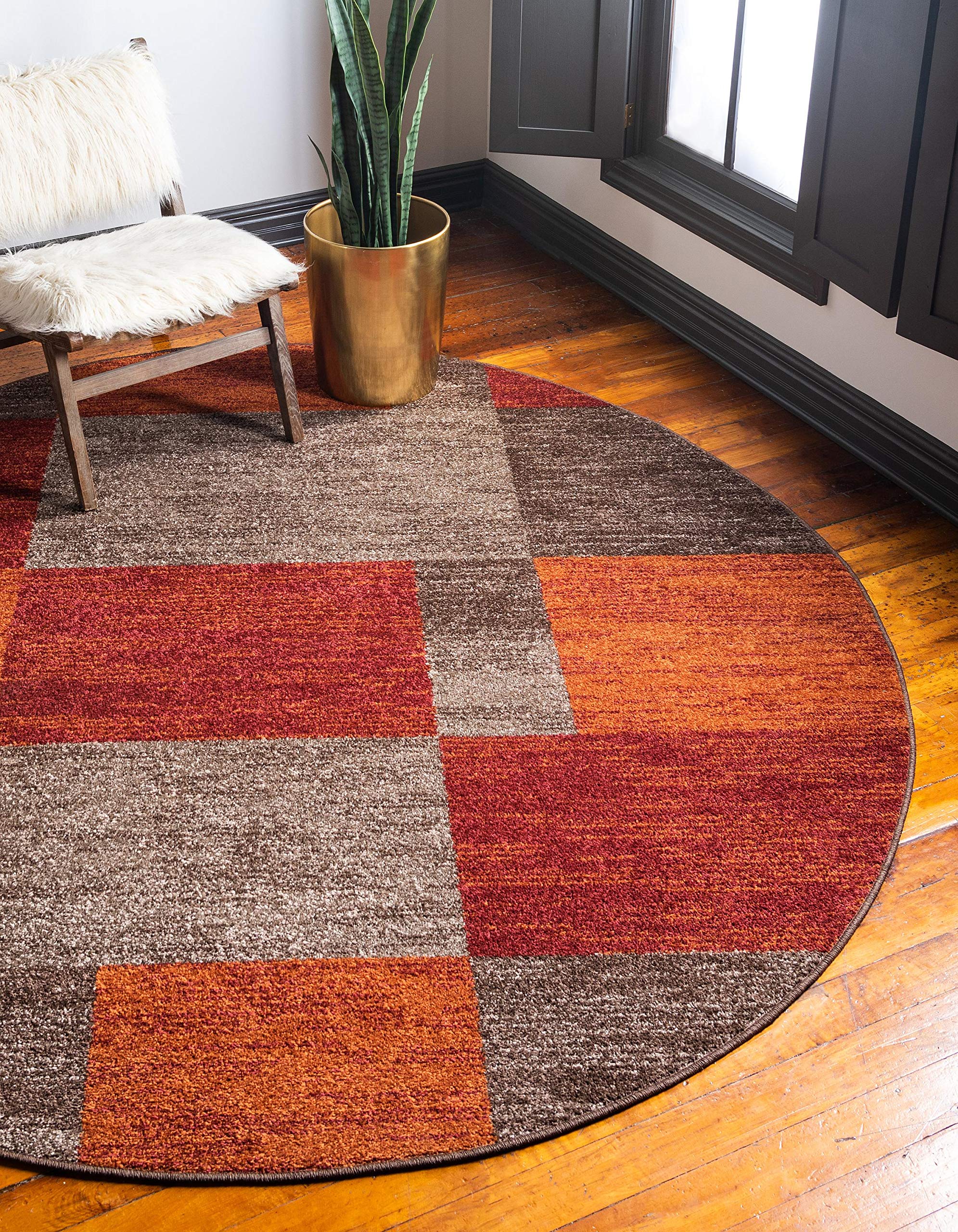 Unique Loom Autumn Collection Area Rug - Providence (3' 3'' Round, Multi/ Beige)