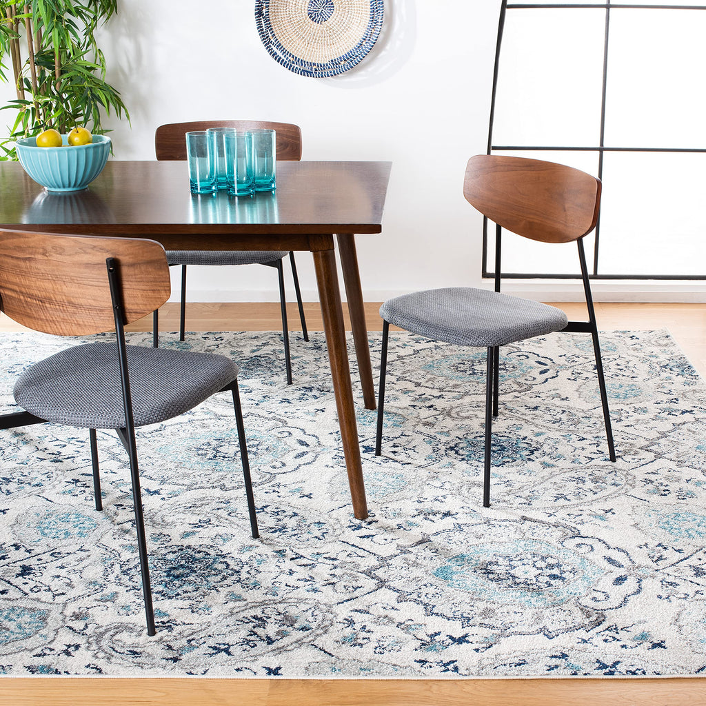 Safavieh Madison Collection Area Rug - 5'3'' X 7'6'', Cream & Light Grey, Boho Chic Glam Paisley Design, Non-Shedding & Easy Car