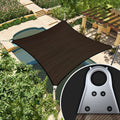 Amgo 21' X 32' Brown Rectangle/Square Super Ring Sun Shade Sail Order To Make Upf50+ Agsrr Canopy Awning Shades For Patio, 98% U