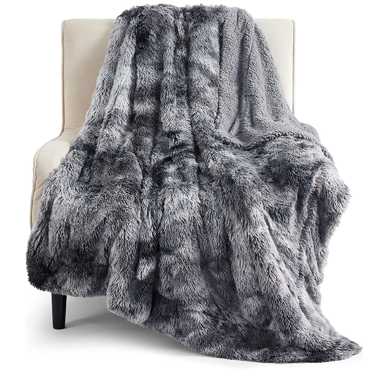 Bedsure Fluffy Throw Blanket Gifts For Women Men, Soft Fleece Sherpa Cozy Fuzzy Plush Warm Minky Thick Faux Fur Throw For Couch,