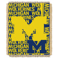 Northwest NCAA Michigan Wolverines Woven Jacquard Throw Blanket, 48 x 60, Double Play